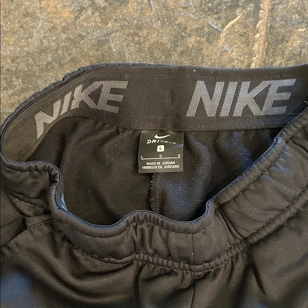 Nike Kids Black Joggers with White Swoosh polar fleece dri-fit
